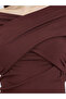 Women Burgundy One-Shoulder Fitted Knit Top - 3