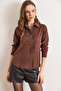 Women's Brown Front Darted Slim Fit Woven Shirt GML-19001422 - 5