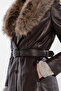 Women's Genuine Leather Brown Leather Coat - 4