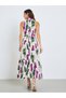 Women Brushstroke Print Sleeveless Shirt Maxi Dress - 5