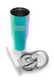 Colorful Striped Patterned Steel Thermos with Straw and Direct Drinking Feature 900 ml 38708 - 8