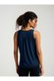 Women Navy Box-Pleated Tank Top - 2
