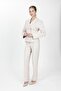 Men's Collared Buttoned Jacket & Pocketed Trousers Women's Suit-Beige - 1196505