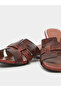 Women Brown Snake Skin Print Block Heel Sandals - 3