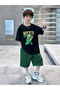 Boys Graphic Printed T-Shirt and Shorts Set - 4