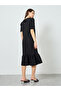 Women Shift Midi Dress with Short Sleeves - 6