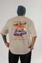 Araba Club Series 26 Back Printed Beige Oversize T-Shirt 100% Cotton Men Women - 2