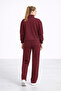Women's Burgundy Zippered Sweat Jacket – Regular Fit Casual Sports Sweatshirt - 3