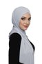 Wrapped Takmatik Light Gray Ready-To-Wear Turban Hijab Medical Grade Suitable for Prayer Covering - 3