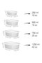 Set of 4 Rectangular Storage Containers - Microwave Safe Food Containers 1.25L 0.75L 0.5L 0.25L Green - 8