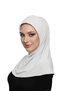 Takmatik Plain Cream Ready-To-Wear Turban Hijab Pool Cap Suitable for Medical Use Prayer Cover - 7