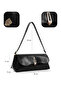 Wrinkled Textured Black Shk305 Faux Leather, Special Lock Magnet Hand, Arm and Shoulder Bag - 4