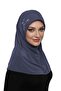 Tactical Stone Handcrafted Bead Embroidered Dark Gray Ready-made Turban Hijab Bonnet Prayer Cover - 2