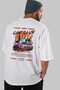 Araba Club Series 1 Back Printed White Oversize T-Shirt 100% Cotton Men's Women's - 7