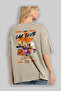 Araba Club Series 39 Back Printed Beige Oversize T-Shirt 100% Cotton Men Women - 3