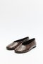 Babet 2603 - Bitter Brown Women's Babet with Oval Toe Staple Detail - 7