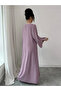 Women Lilac Slit Sleeve Jalabiya with Bow Details - 4