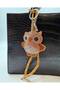 Bag Charm and Keychain with Stone Owl Figure – Brown Rope Strap Bag Charm