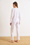 Women's White Heart 100% Cotton Long Sleeve Pajama Set Pjm-00000024 - 5