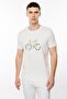 White Black Standard Fit Crew Neck Printed 100% Cotton T-Shirt