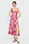 Ruffle Detailed Patterned Chiffon Dress - 2