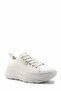 Women's White Platform Sole Sneaker - Casual Sports Shoes with Thick Wavy Soles - 4