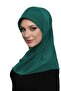Tactical Stone Handcrafted Bead Embroidered Green Ready-made Turban Hijab Bonnet Prayer Cover - 5