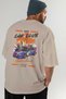 Araba Club Series 7 Back Printed Beige Oversize T-Shirt 100% Cotton Men Women - 7