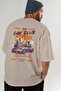 Araba Club Series 25 Back Printed Beige Oversize T-Shirt 100% Cotton Men Women - 7