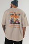 Araba Club Series 12 Back Printed Beige Oversize T-Shirt 100% Cotton Men Women - 5