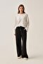 Black Lycra Sweatpants with Slits at the Hem - 2