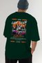 Araba Club Series 1 Back Printed Green Oversize T-Shirt 100% Cotton Men's Women's - 7