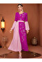 Women Purple Rhinestone Embellished Jalabiya