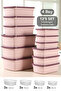 Set of 12 Rectangular Storage Containers - Microwave Safe Food Containers 1.25L 0.75L 0.5L 0.25L Pink