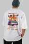 Araba Club Series 37 Back Printed White Oversize T-Shirt 100% Cotton Men's Women's - 6
