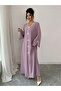 Women Lilac Slit Sleeve Jalabiya with Bow Details - 5