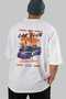 Araba Club Series 7 Back Printed White Oversize T-Shirt 100% Cotton Men's Women's - 6