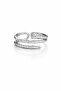 Elegant Spiral Stone Detailed Steel Ring - Adjustable