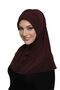 Takmatik Plain Brown Ready-To-Wear Turban Hijab Pool Cap Medical Suitable Prayer Cover