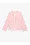 Loose Fit Long Sleeve Crew Neck Half Button Detailed Blouse - 3