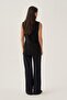 Black-Crew Neck Sleeveless Cotton T-Shirt - 4