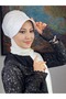 قبعة ربيعية مزينة بحجر مربع أبيض - 5
