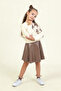 Girl's Leather Skirt and Leather Star Embroidery Bodysuit 2-Piece Set