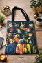 Colorful Raincoat Cats Patterned Black Bag Set Tote and Makeup Bag