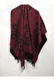 Women's Gray Double-Sided Shoulder Shawl Poncho