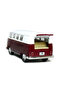 1:32 Scale Metal Pull-Back Nostalgic Volkswagen T1 Minibus Vosvos Toy Car - Burgundy (13 cm) - 3