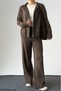Women's Brown Zippered Hooded Knitwear Cardigan - 4