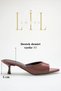 High heel women's slippers - 5 cm thin heel pointed toe women's slippers burgundy yanki - 2