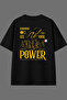Power Your Design Black Oversize T-Shirt with Back Print