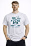 Stay Young Detailed Basic Men's T-Shirt